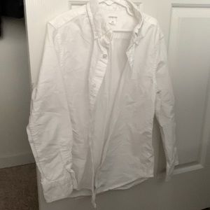 100%cotton white thick button up dressshirt